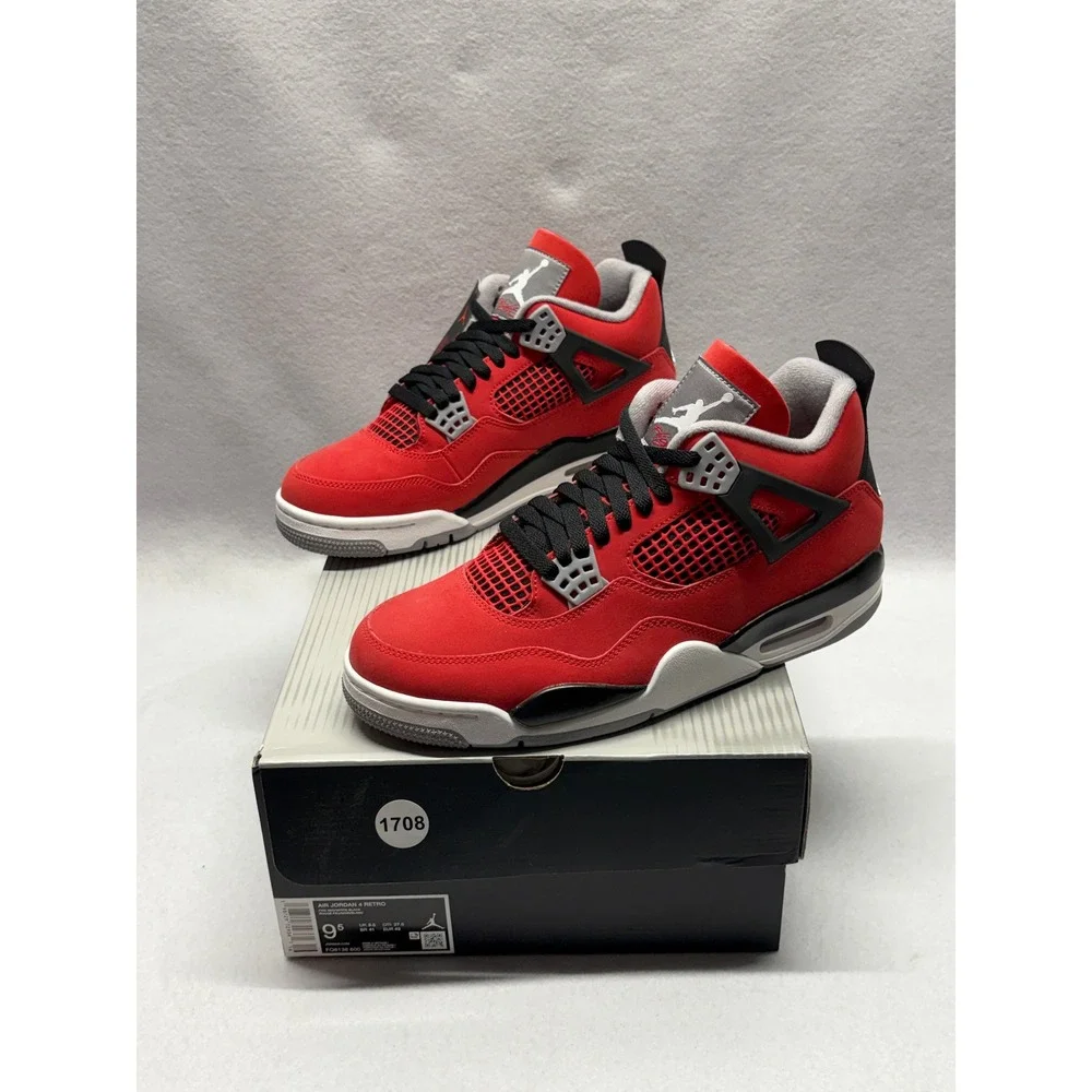 Air Jordan 4 Retro Fire Red Toro Bravo Mens Basketball Shoes FQ8138-600 Size 9.5